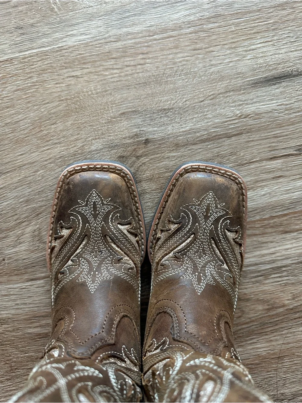 Ariat Brown Embroidered Lace-Up Western Boots Size 11